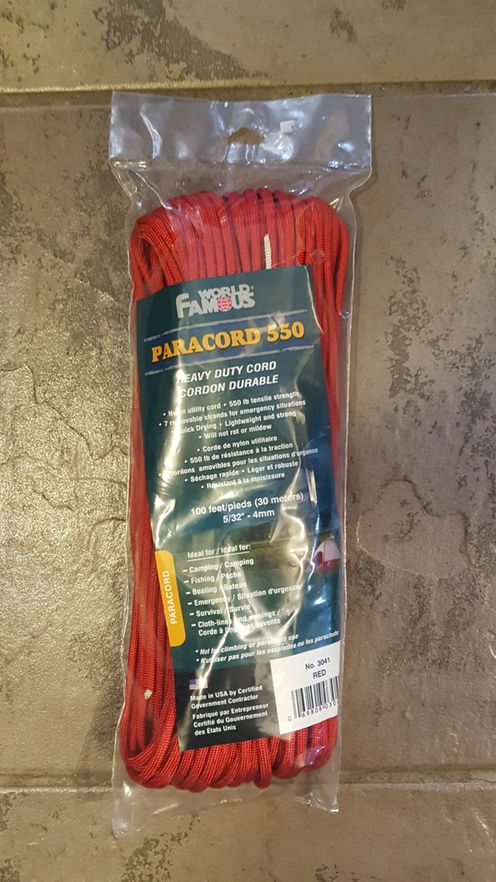 Paracord 550 - 100 feet RED