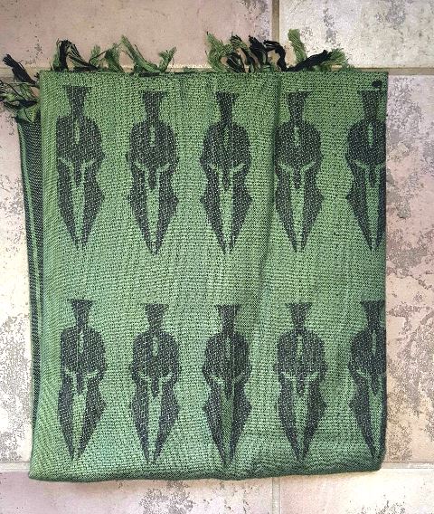 Shemagh - molon labe/spartan helmet / olive green