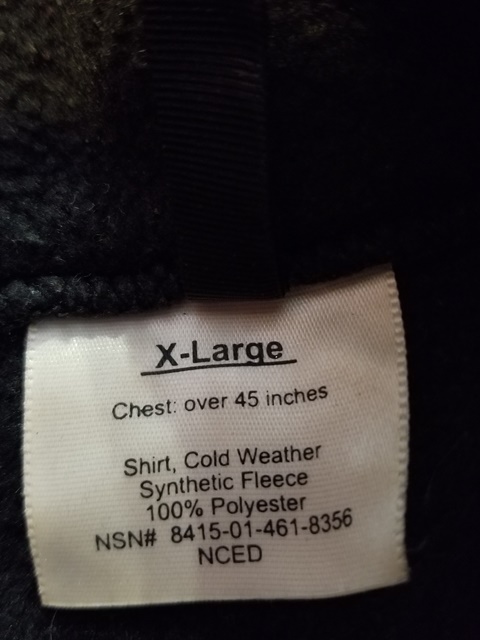 Fleece polartec Cold Weather sweater - Black - USMC Large, Army Issue