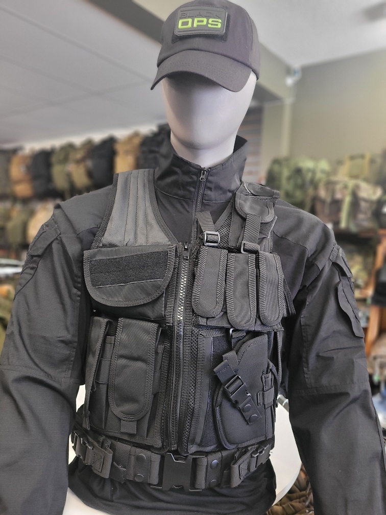 Cross Draw Tactical Vest Black