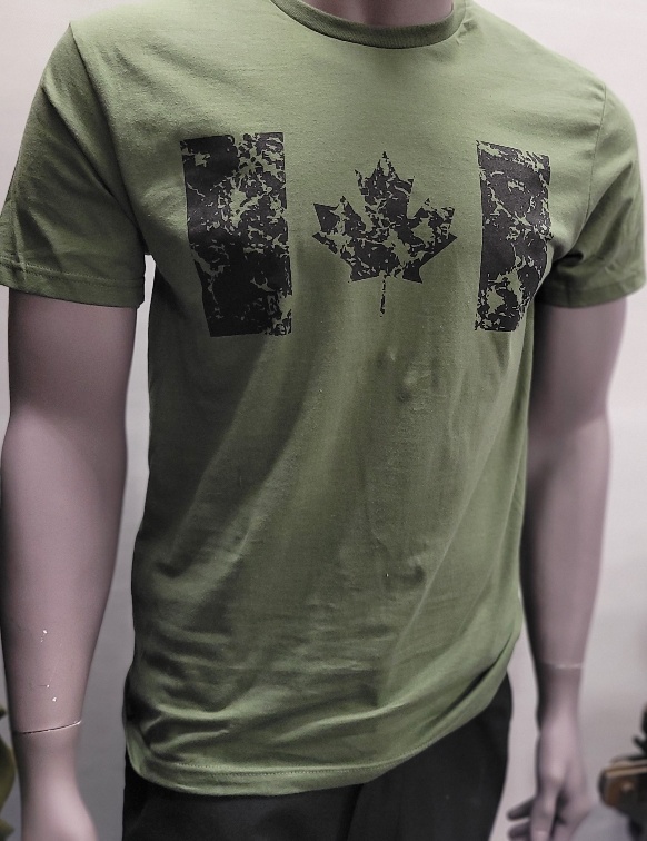 Canada Flag Distressed black on green XX-Large