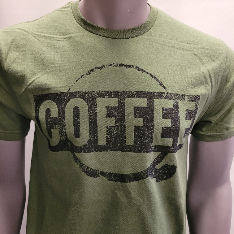 COFFEE black on army green Large
