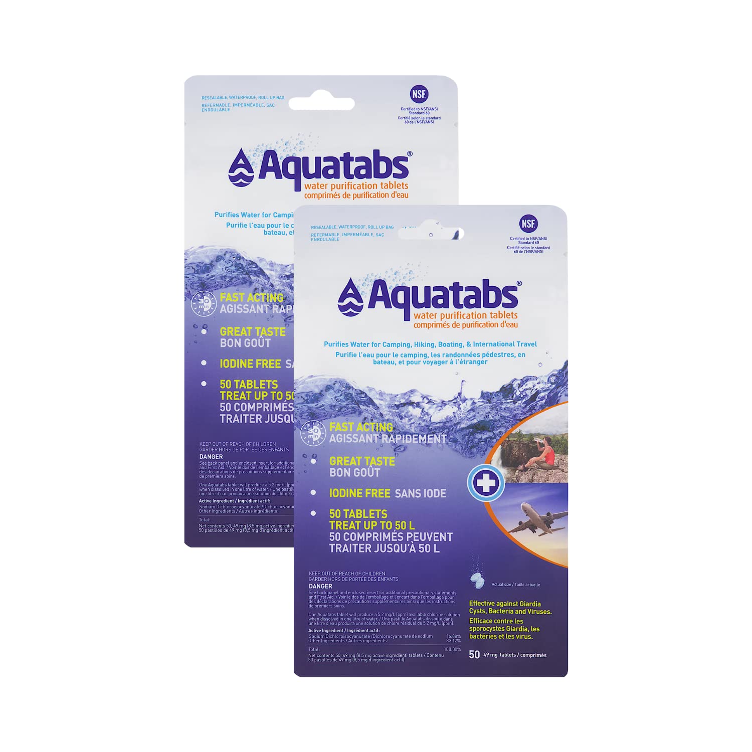 Aquatabs Water Purification Tablets 49 mg Canadian Pack