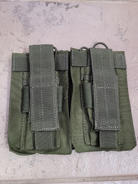 AK/9mm DOUBLE OPEN-TOP MAG POUCH Shadow Strategic Green