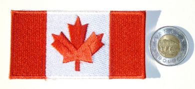 Canada Flag Patch, Red & White Medium
