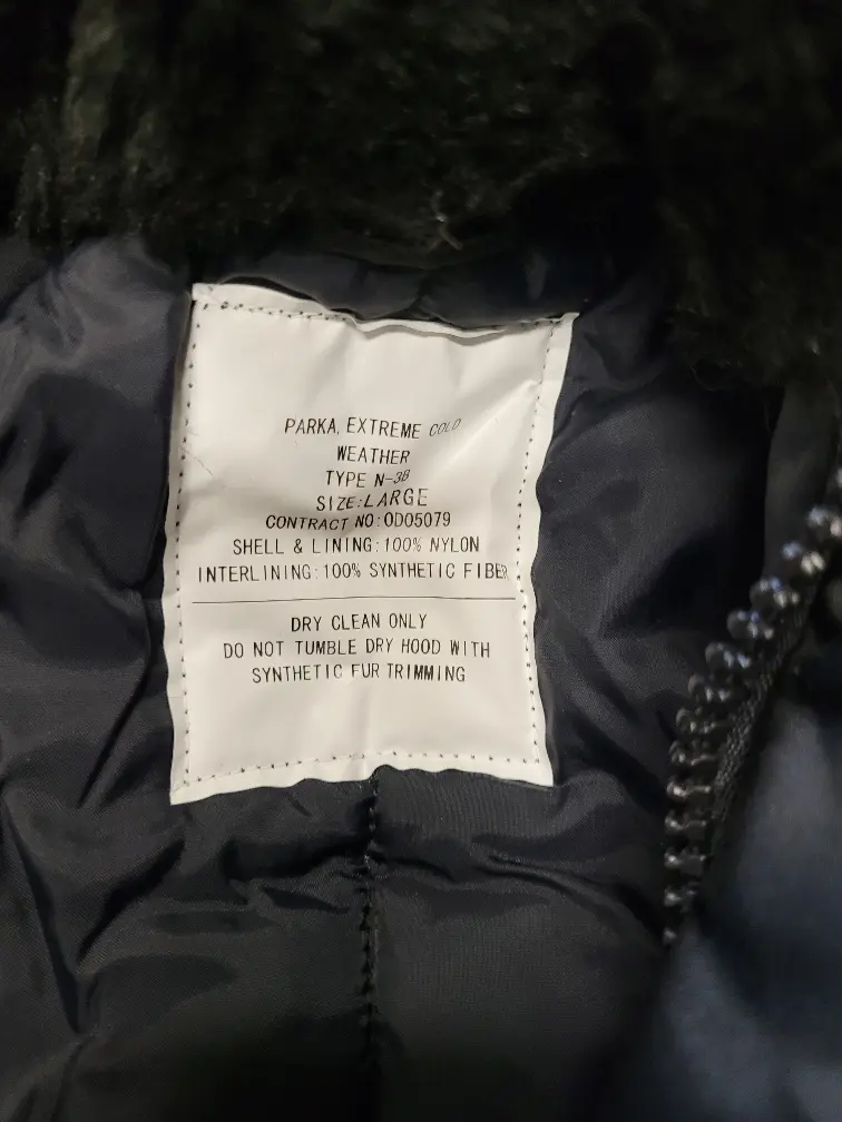 US Classic NB3 Winter Parka Large Black