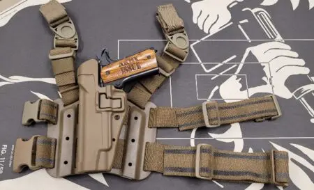 Blackhawk drop-leg serpa holster (1911 & Clones) Browning Hi-Power LEFT in FDE