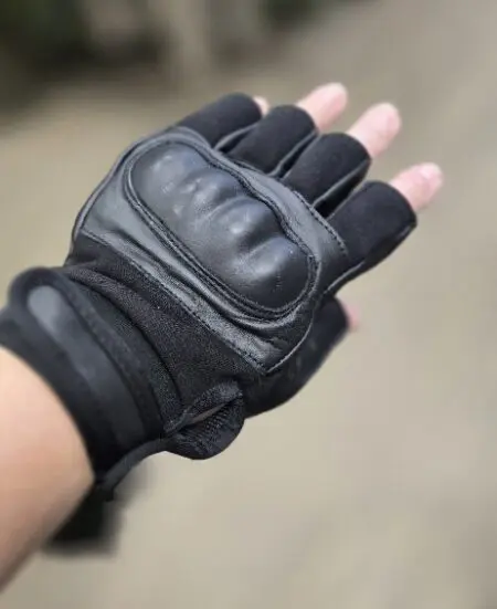 Knuckle gloves, finger-less Black Medium