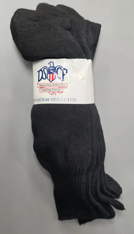 Army Issue DSCP black Wool cushion sole sock 3 pack new LARGE